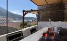 Vathy Spitaki's terrace overlooking Vathy Bay